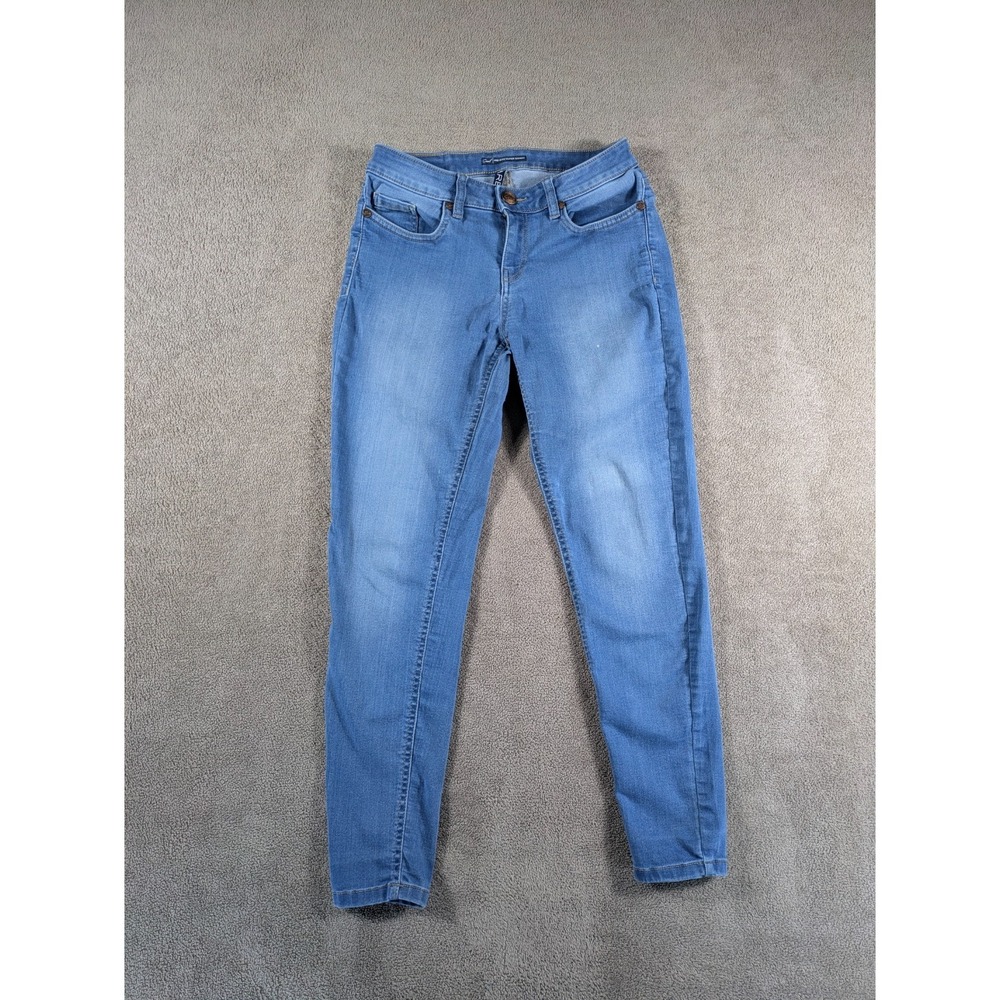 Bare Jeans Womens 28 Blue Denim Stretch Medium Wash Super Skinny Leg Mid Rise‎